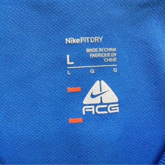 Nike ACG Shirt Womens Large Blue FitDry Mock Neck  1/4 Zip Athletic Jacket Run - Picture 2 of 10